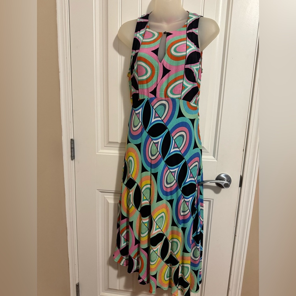 By Anthropologie Kenzie Asymmetrical Midi Dress..size 2 - Picture 2 of 16